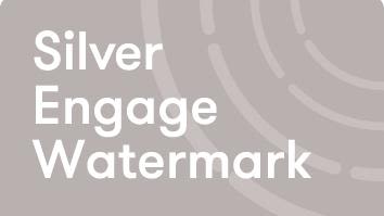 A silver square, with the words "Silver Engage Watermark - National Coordinating Centre for Public Engagement"